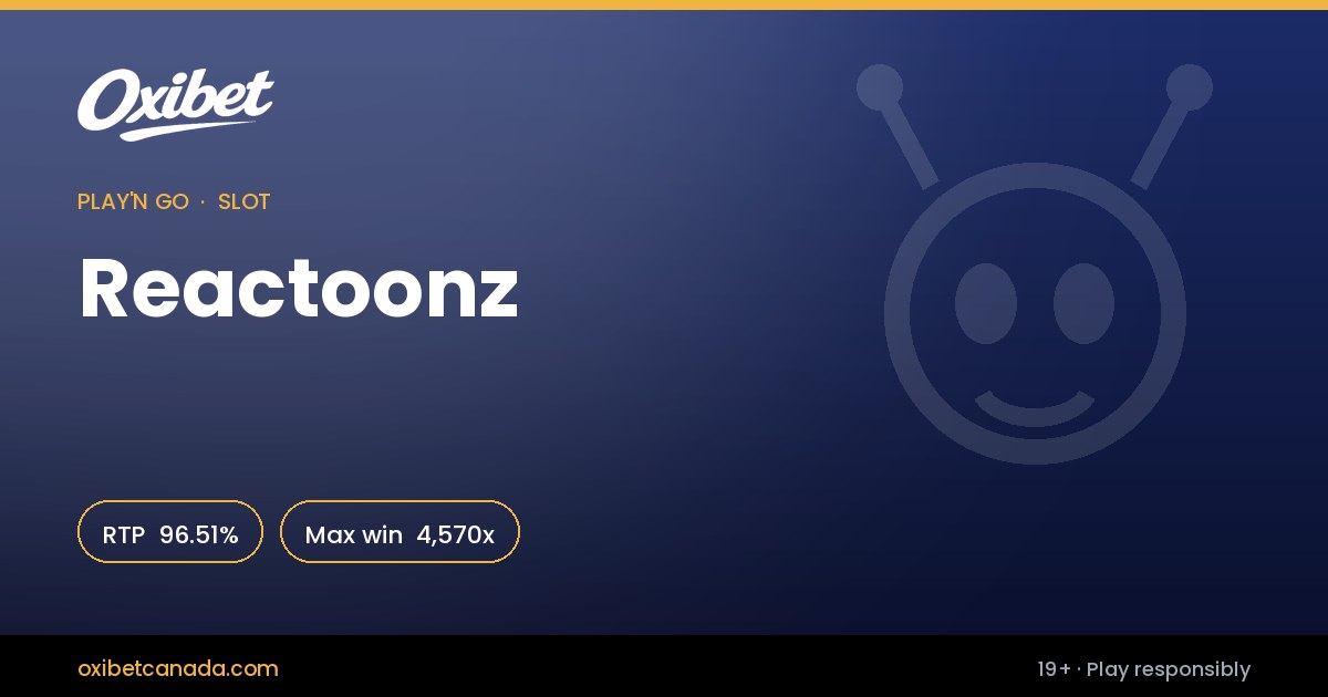 Reactoonz slot by Play'n GO &mdash; 96.51% RTP, 4,570x max win, playable at Oxibet Casino Canada