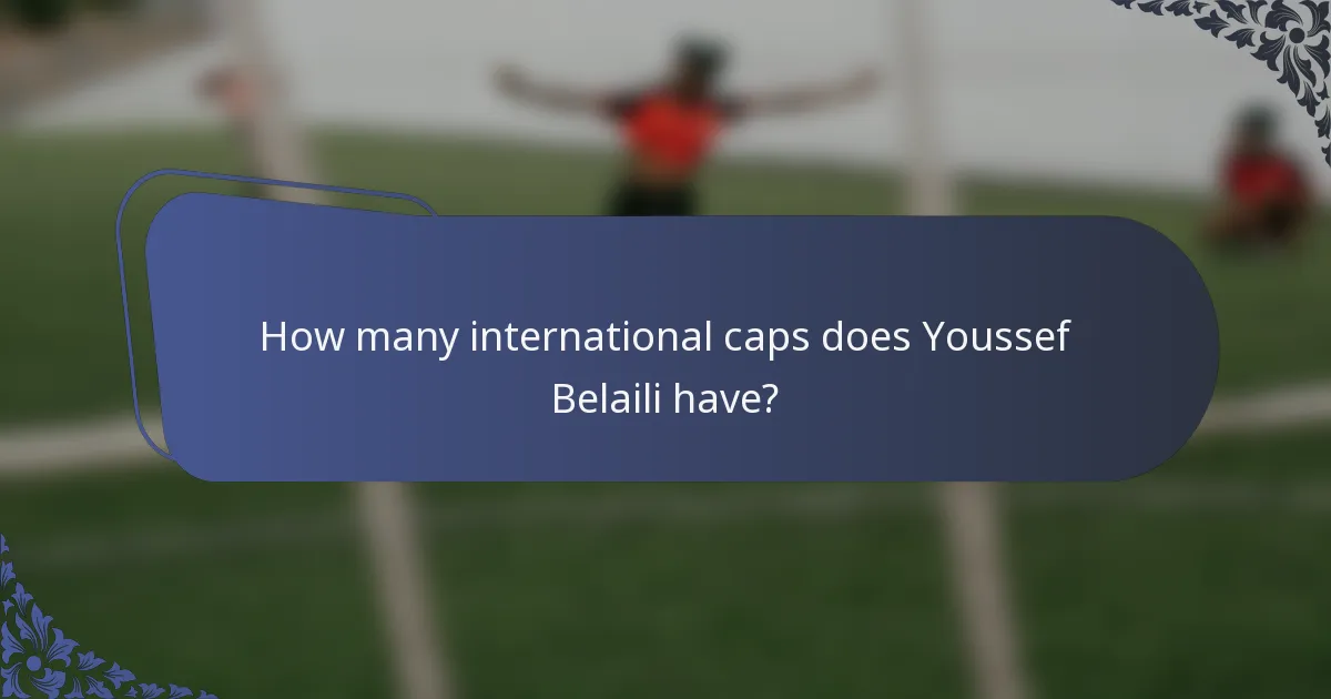 How many international caps does Youssef Belaili have?