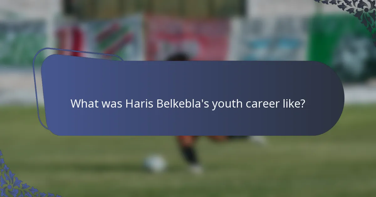 What was Haris Belkebla's youth career like?