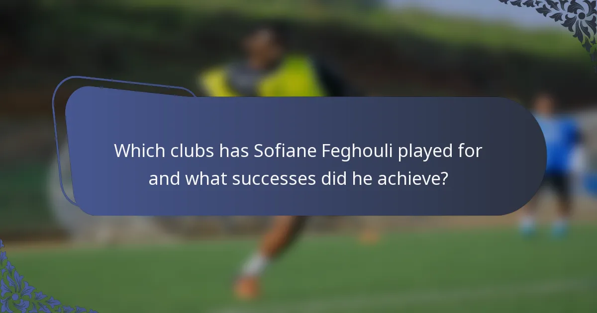 Which clubs has Sofiane Feghouli played for and what successes did he achieve?